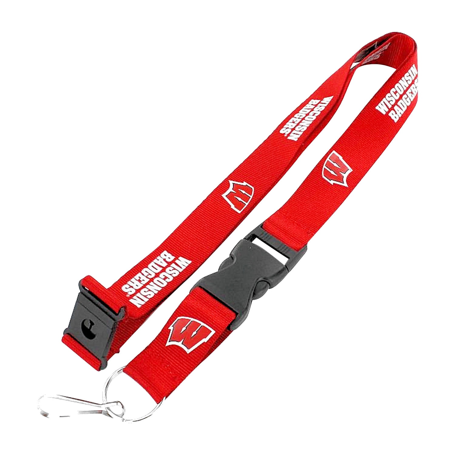 Wisconsin Badgers Blackout Lanyard w//Detachable Buckle