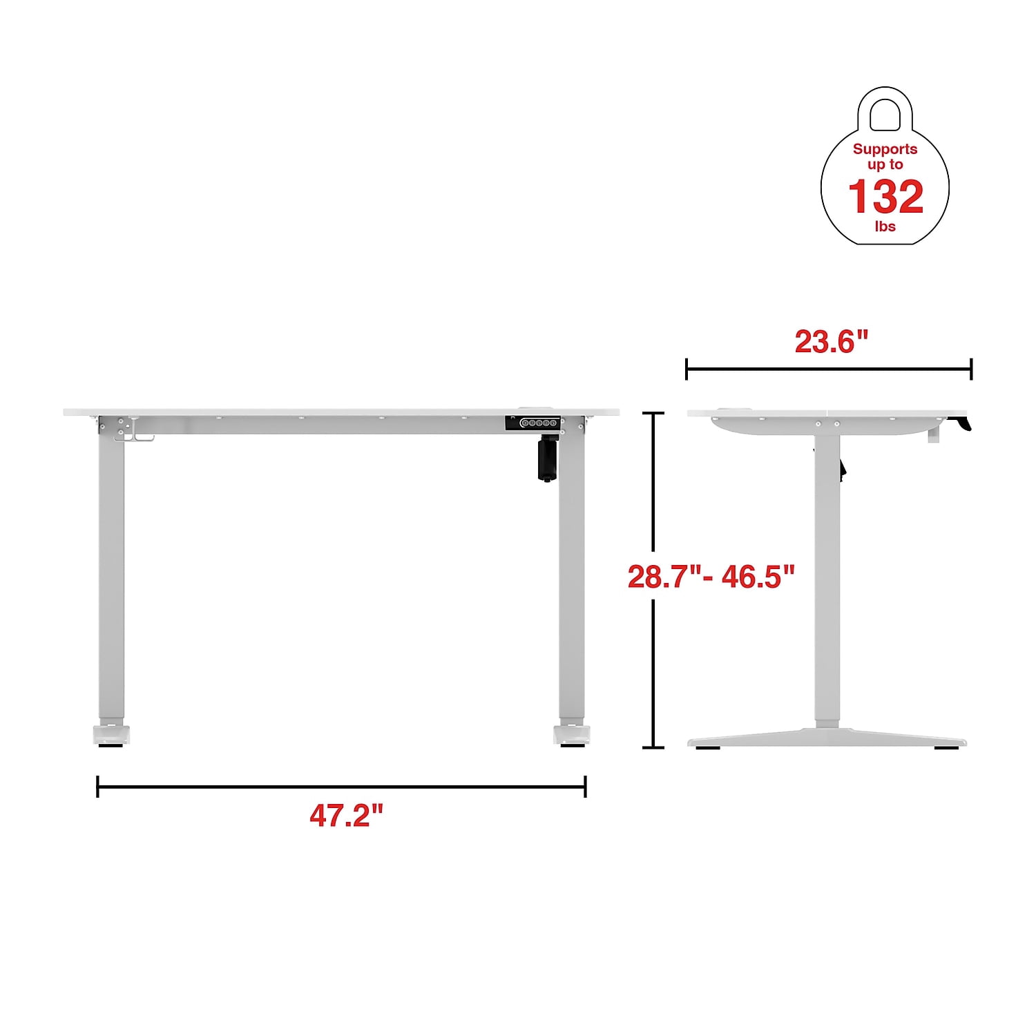 Staples 48"W Electric Rectangular Adjustable Standing Desk White (ST63148)