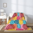 thumbnail image 2 of Throw Blanket for Couch Sofa and Bed, Colorful Wool Balls Super Soft Plush Throw Blanket, Fuzzy Cuteness Comfy Warm Washable Flannel Blanket & Throws for All Season 50"x40", 2 of 5