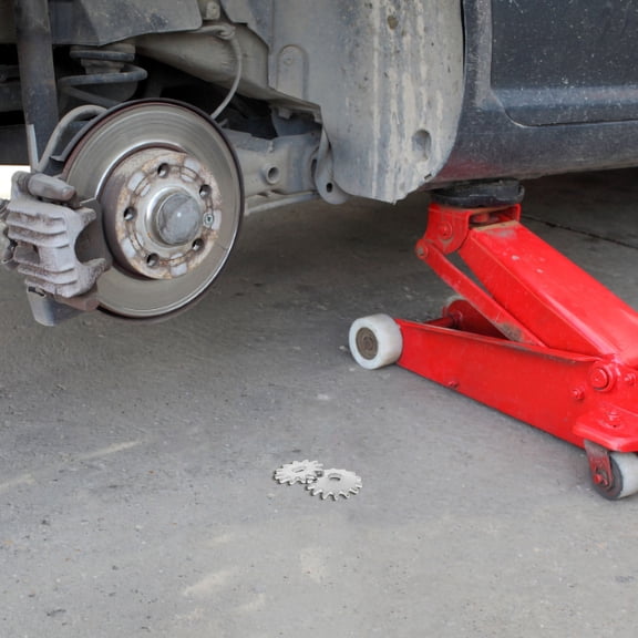 ETHZZLE 2Pcs Universal Hydraulic Jack Gear and Handle Grip Replacement Kit in Plated Silver Metal