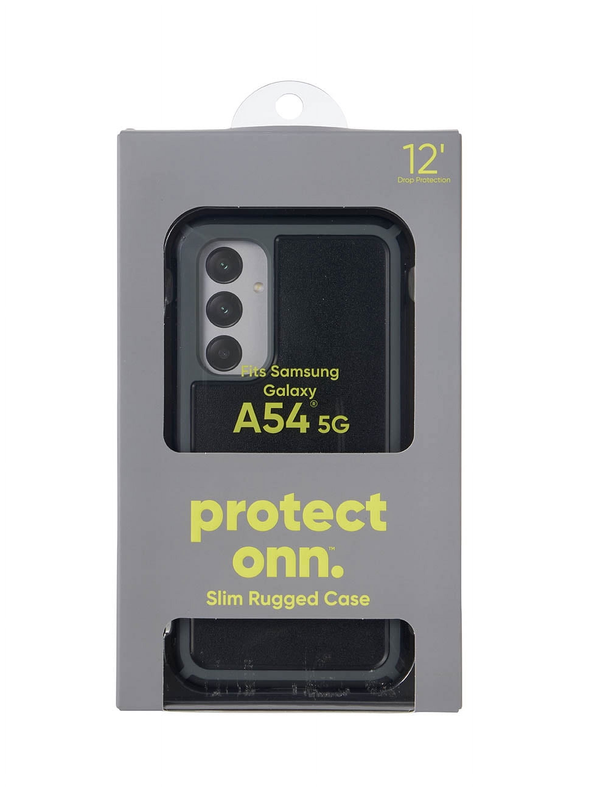 onn. Slim Rugged Phone Case for Samsung Galaxy A54 5G - Black/Gray