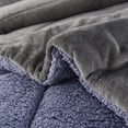 thumbnail image 5 of Jin Mai Lan Solid Gray Polyester heavy thick blanket Bed Blankets, King, Gray, 3-Pieces, 5 of 5