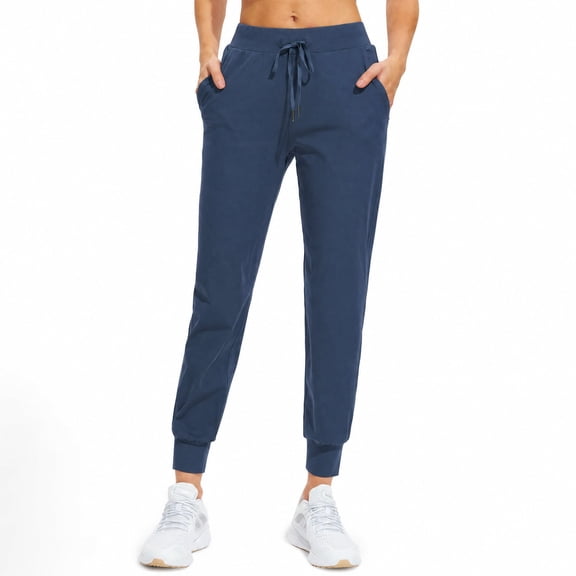 MASKERT Women's Joggers Pants-Athletic Running with Pockets Tapered Casual Workout Pants Royal Blue (Size XS-XXXL)