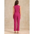 thumbnail image 4 of DARING DIVA Women's Casual Sleeveless Shawl Collar Office Jumpsuit M Hot Pink, 4 of 6