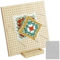 thumbnail image 2 of 9.8/11.4inch Crochet Blocking Board with 20 Steel Rod Bamboo Wooden Blocking Board with Base Reusable Granny Square Blocking Board for Beginner Knitting Lover Crocheting Projects, 2 of 11