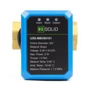 U. S. Solid Motorized Ball Valve with 3 Signal Lights, 3/4 inch, Brass, Normally Closed, Blue Casing