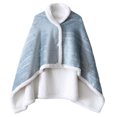 thumbnail image 1 of 33.5x47in Portable Heated Blanket Cordless Soft Warm Wearable Heated Shawl With Buttons Rechargeable For Women Men Grey, 1 of 9