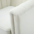thumbnail image 5 of Accent Chair, Modern Upholstered Armchair Club Chair with Metal Legs and Thicken Armrest, Tufted Couch Single Sofa Chair with Soft Seat Cushion for Living Room, Bedroom, Ivory, 5 of 7