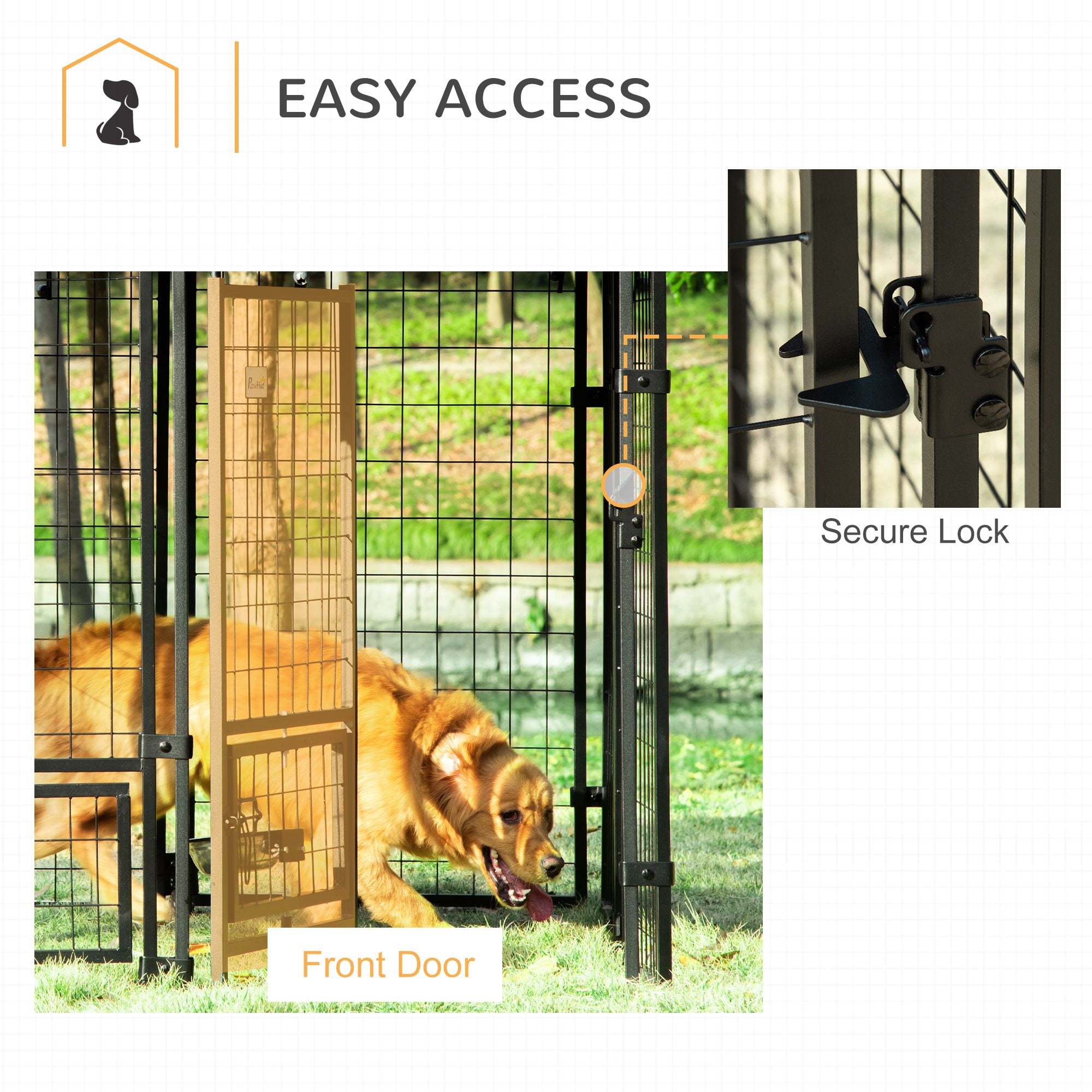 Dranite  5x5 ft Outdoor Dog Kennel, Heavy Duty Wire Metal Pet Playpen with Steel Frame