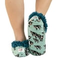 thumbnail image 4 of Women’s Fuzzy Slipper Socks with Grippers – Soft Microfiber Outer, Cozy Fleece Lined Indoor House Socks (MOOOdy, L/xl), 4 of 7