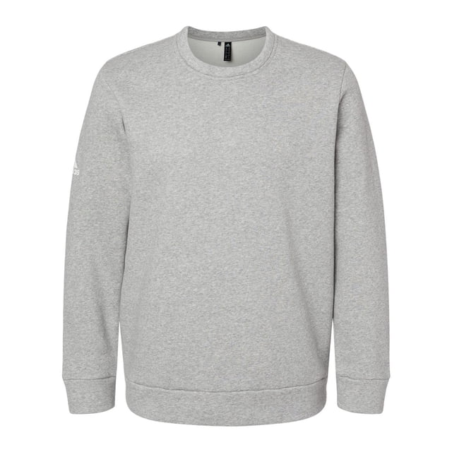 Adidas Mens Fleece Crewneck Sweatshirt, 4XL, Grey Heather