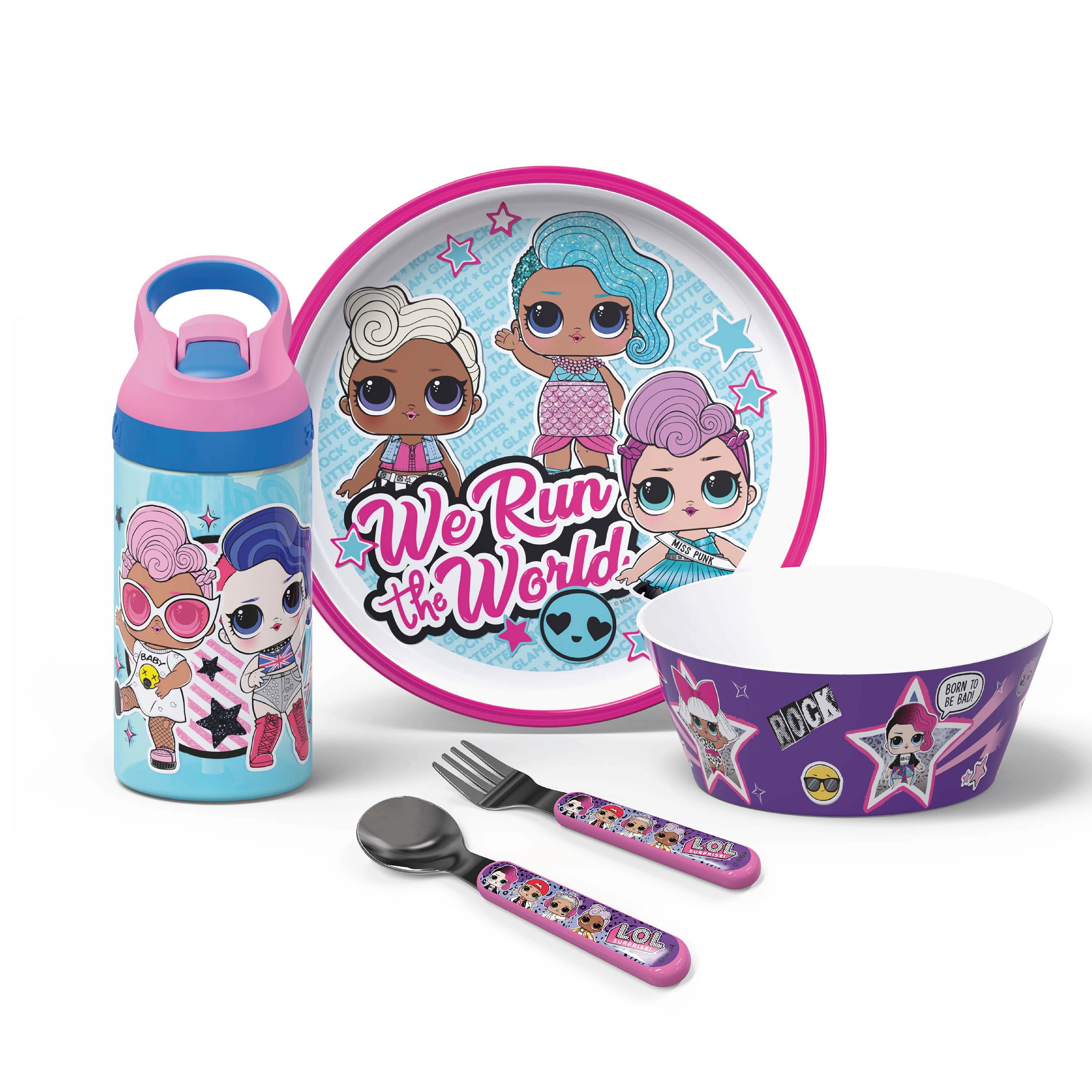 Dempsey moron Clothes Zak Designs L.O.L. Surprise! Dinnerware Set for Kids, Includes Plate, Bowl,  Water Bottle and Fork and Spoon Flatware, Made of Durable Plastic and 18/8  Stainless Steel (BPA Free, 5-Piece Set) - Walmart.com