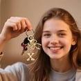 thumbnail image 3 of YYKihy Bubble Initial Keychain With Bow & Cherry Gold Letter Bag Charms For Women Cute Purse Handbag Accessories, 3 of 4