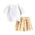 thumbnail image 5 of Hessimy Toddler Girl Cartoon Cotton Summer Short Sleeve T-Shirt and Shorts Outfit Set,Soft Skin Friendly(Yellow,18-24 Months), 5 of 7