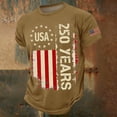thumbnail image 2 of Curuila Kids 250 Anniversary Usa Shirt For Girls Boys Crew Neck Short Sleeve With Independence Day Prints Fashion Comfort Tee Khaki Size 6-7 Years, 2 of 5