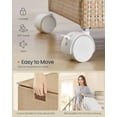 thumbnail image 5 of Natural Beige & Matte White 4 - Compartment Laundry Hamper. 47.6 Gal Laundry Sorter on Wheels, with Lid, Removable Liners & Handles, 5 of 7