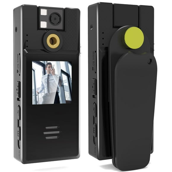 CáMara Corporal De 128 GB Con GrabacióN De Audio Y Video, CáMara Corporal 1080FHD Con Lente Giratoria De 180°, CáMara Corporal Con GrabacióN En Bucle
