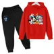 thumbnail image 2 of Conjunto de dos piezas con sudadera y pantalones para niñas de 3 a 14 años con estampado creativo de Mickey y Minnie de Disney clásico de Harajuku, 2 of 5