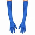 thumbnail image 2 of Unique Bargains 1 Pair Party Gloves Elegant Extra Long Stretch Satin Long Opera Party Gloves 21.65"x4.72" Sapphire Blue, 2 of 5