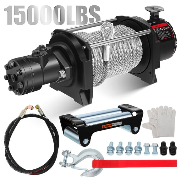 IMIKEYA Heavy Duty Hydraulic Winch with Steel Rope for Trucks and Offroad Use