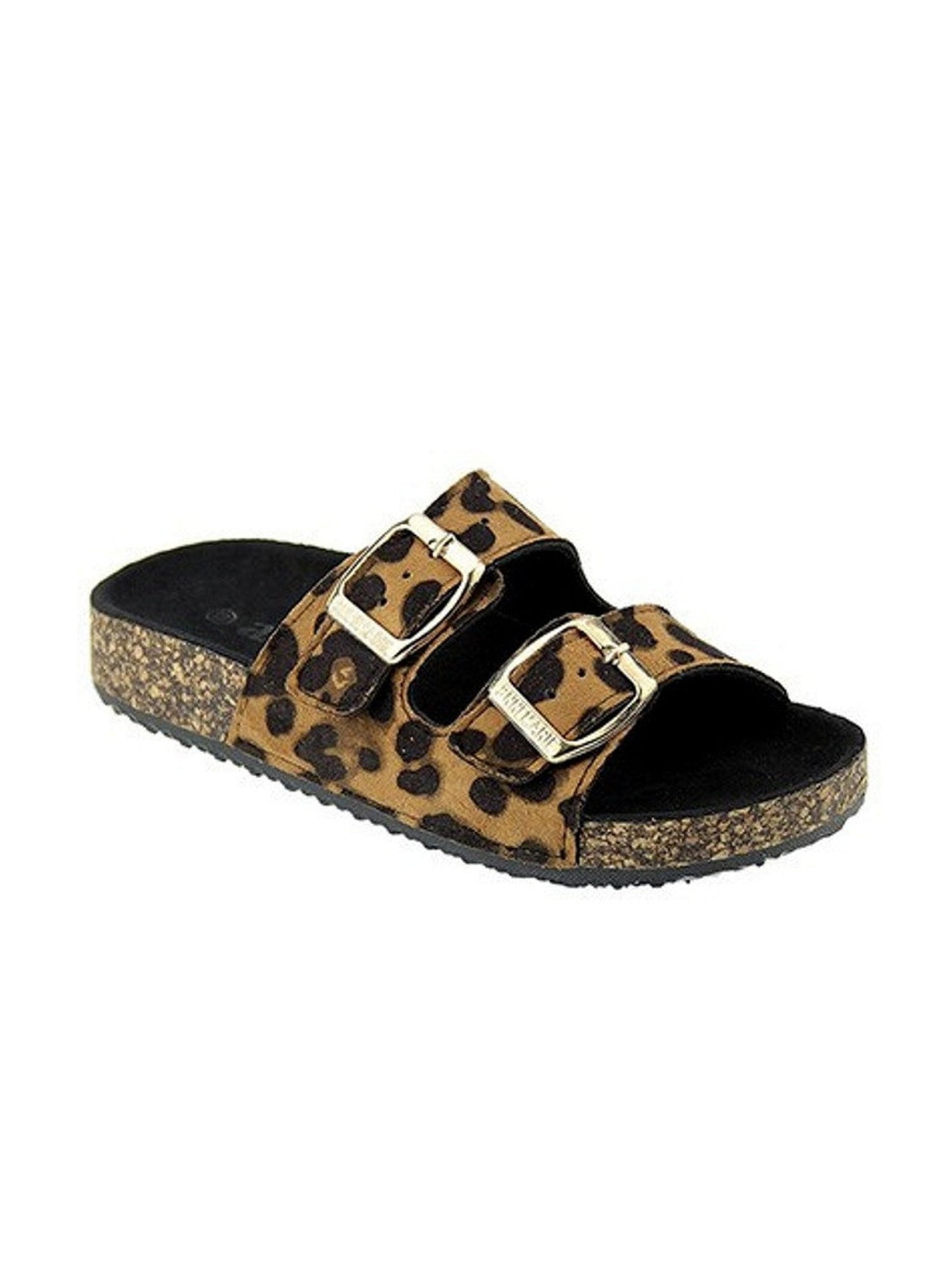 leopard buckle sandals