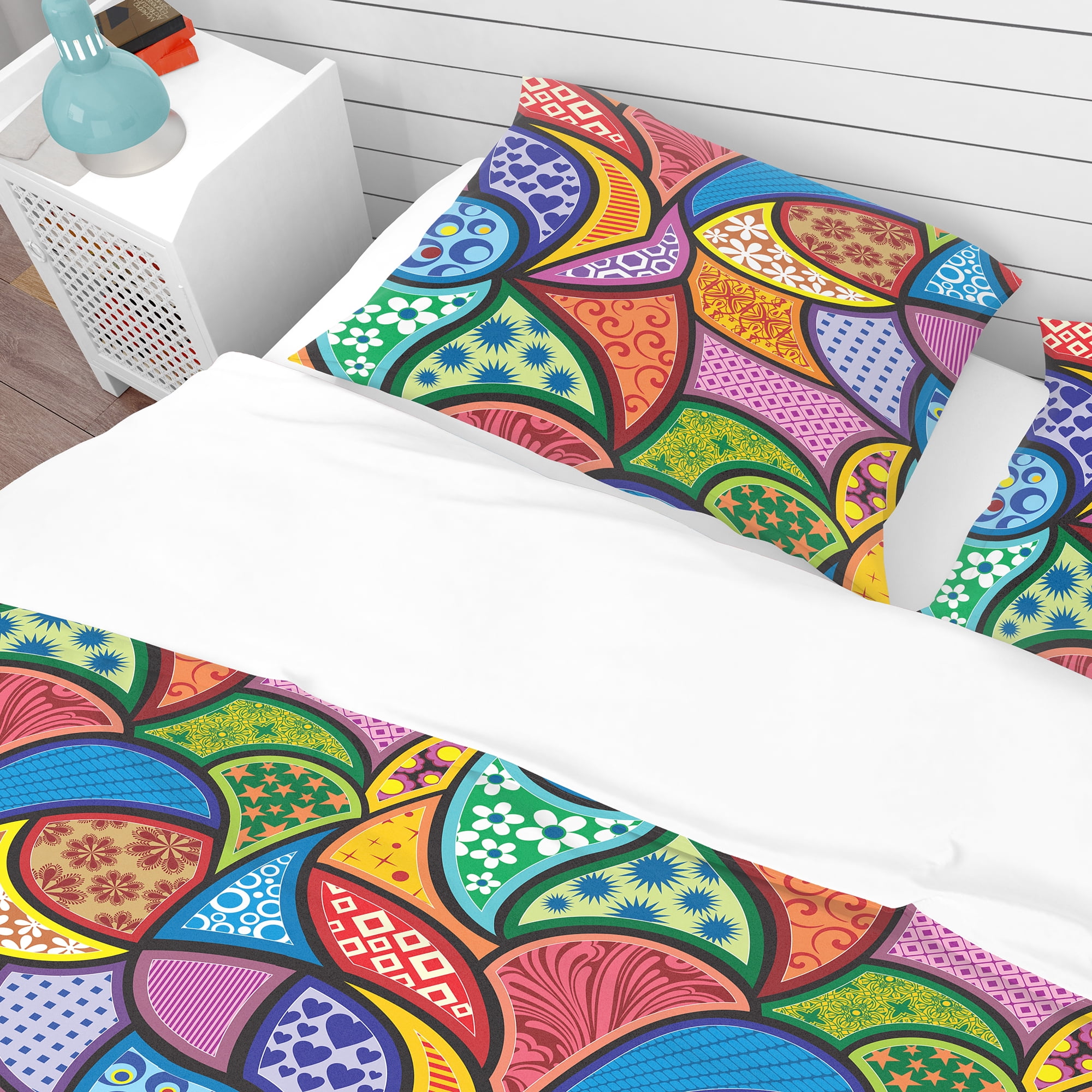 Designart 'Abstract Colorful Pattern' Bohemian & Eclectic Duvet Cover Set
