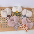 thumbnail image 3 of Little Girls Winter Plush Warm Scarf Kids Faur Fur Cross Knitted Bibs Scarves 2-6Y, 3 of 3