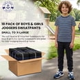 thumbnail image 3 of Yacht & Smith 18 Pack of Boys Jogger Bulk Sweatpants, Black Navy Gray, Comfy Lounge Joggers for Kids (Assorted, Small), 3 of 7
