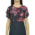 thumbnail image 6 of Bimba Women's Sleeve Black Floral Maxi Dress Georgette Summer Wear-22, 6 of 8