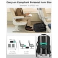 thumbnail image 5 of Travel Personal Item Backpack for Spirit Airlines with Shoe Compartment Removable, 18x14x8 TSA Approved Underseat Carry  Backpack, Large Luggage Suitcase Bag Fit 17.3" Laptop with USB Port, 5 of 7