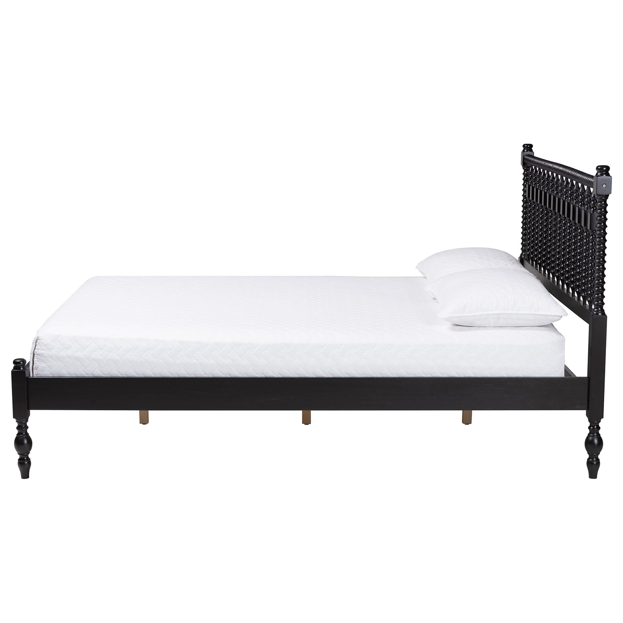 Baxton Studio Callison Farmhouse Platform Bed, Queen, Black