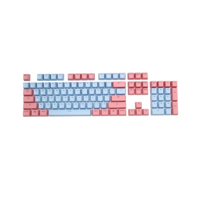 87 Touches de Clavier de Remplacement PBT de Contraste de Couleur pour Ordinateur Portable - Bleu-Rose*