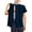 Dark Blue, variant on Post Shoulder Surgery Shirts Women Short Sleeve Surgery Recovery Shirts with Pockets Postoperative Care Adaptive Back Snap Button Tops Blue XL