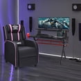 thumbnail image 2 of Costway Gaming Desk & Chair Set 48'' Computer Desk & Massage Recliner Chair Black + Pink, 2 of 12