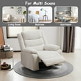 thumbnail image 3 of Power Swivel Rocker Recliner Chair With Heat and Vibration&nbsp;Massage, Oversized Recliner Single Sofa Seat, White, 3 of 8