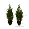 thumbnail image 2 of Nearly Natural 2ft. Artificial Cedar Pine Tree UV Resistant (Indoor/Outdoor) - Set of 2, 2 of 5