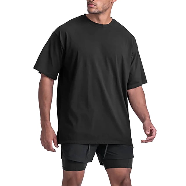 Camiseta deportiva holgada para hombre: mangas cortas abiertas, estilo informal, adecuada para el día a día/casa, tallas S-XXL, fácil de combinar con pantalones