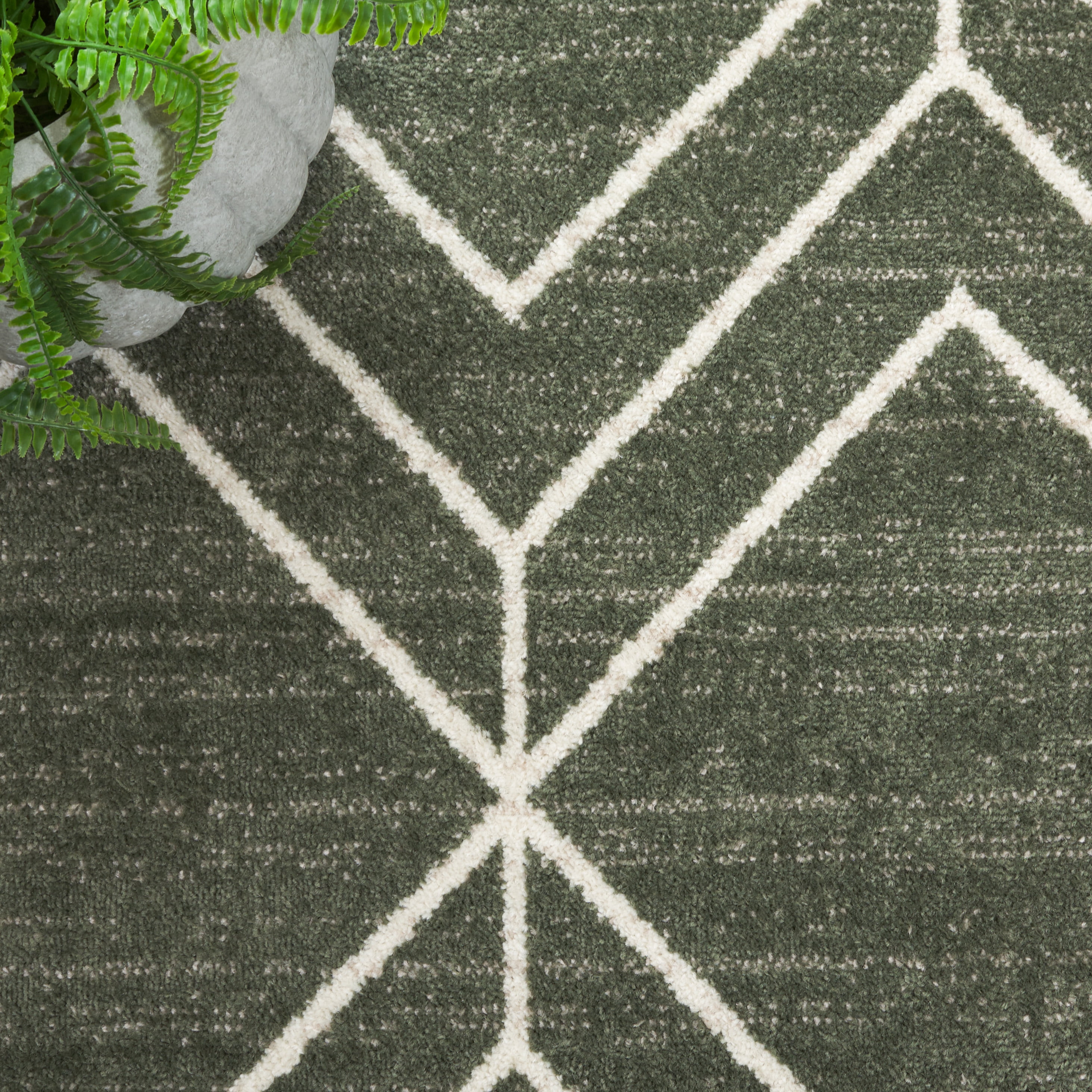 Safavieh Adirondack Caitriona Geometric Squares Area Rug, Dark Green/Ivory, 8' x 8' Square