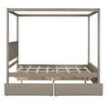 thumbnail image 5 of Bellemave Full Canopy Platform Bed Frame with 4 Drawers,Full Size Four-Poster Bed Frame with Headboard and Footboard,Canopy Bed for Small Space(Brushed Light Brown), 5 of 8