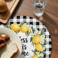 thumbnail image 3 of Farmhouse Lemon Round 13 Inch Placemats Set of 6, Bless Home Summer Black Buffalo Plaid HeatResistant Non Slip Place Mats for Dining Table, Wipeable Braided Kitchen Table Mats for Housewarming, 3 of 9