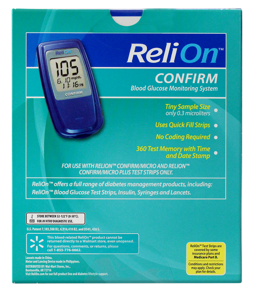 ReliOn Confirm Blood Glucose Monitor, Blue - image 3 of 8