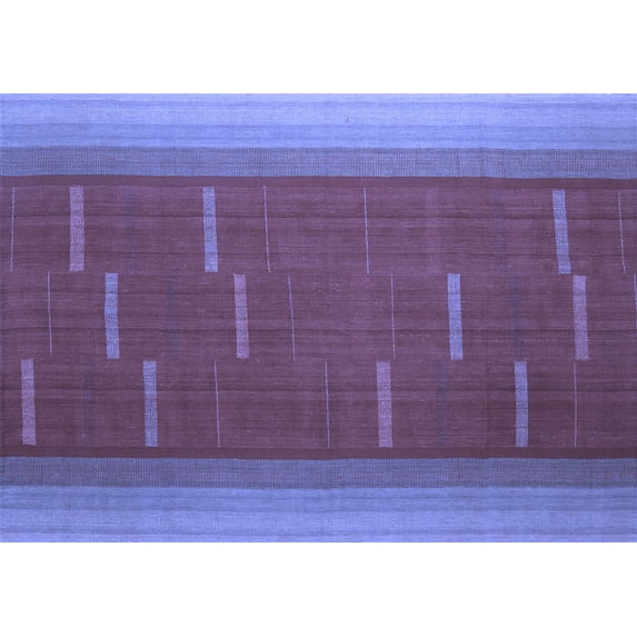 Ahgly Company Indoor Rectangle Abstract Blue Contemporary Area Rugs, 2' x 4'