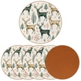 thumbnail image 2 of Christmas 6pcs Round Coasters Set, Microfiber Leather Drink Coasters, 11x11 cm/4.3x4.3 in, Heat- Cup Coasters for Tabletop, 2 of 6