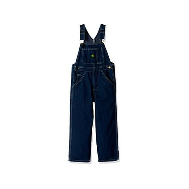 John Deere Boys' Big Denim Overall Bib, 7, Denim, Size 7