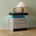 thumbnail image 5 of Cubehom Nightstand LED Bedside Table with 2 Drawers Modern Wood for Adults Bedroom Room Grey, 5 of 5