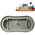 thumbnail image 4 of 66" Streamline B-308-84-BBR Soaking Freestanding Tub and Tray With Internal Drain in Brushed Brass, 4 of 7