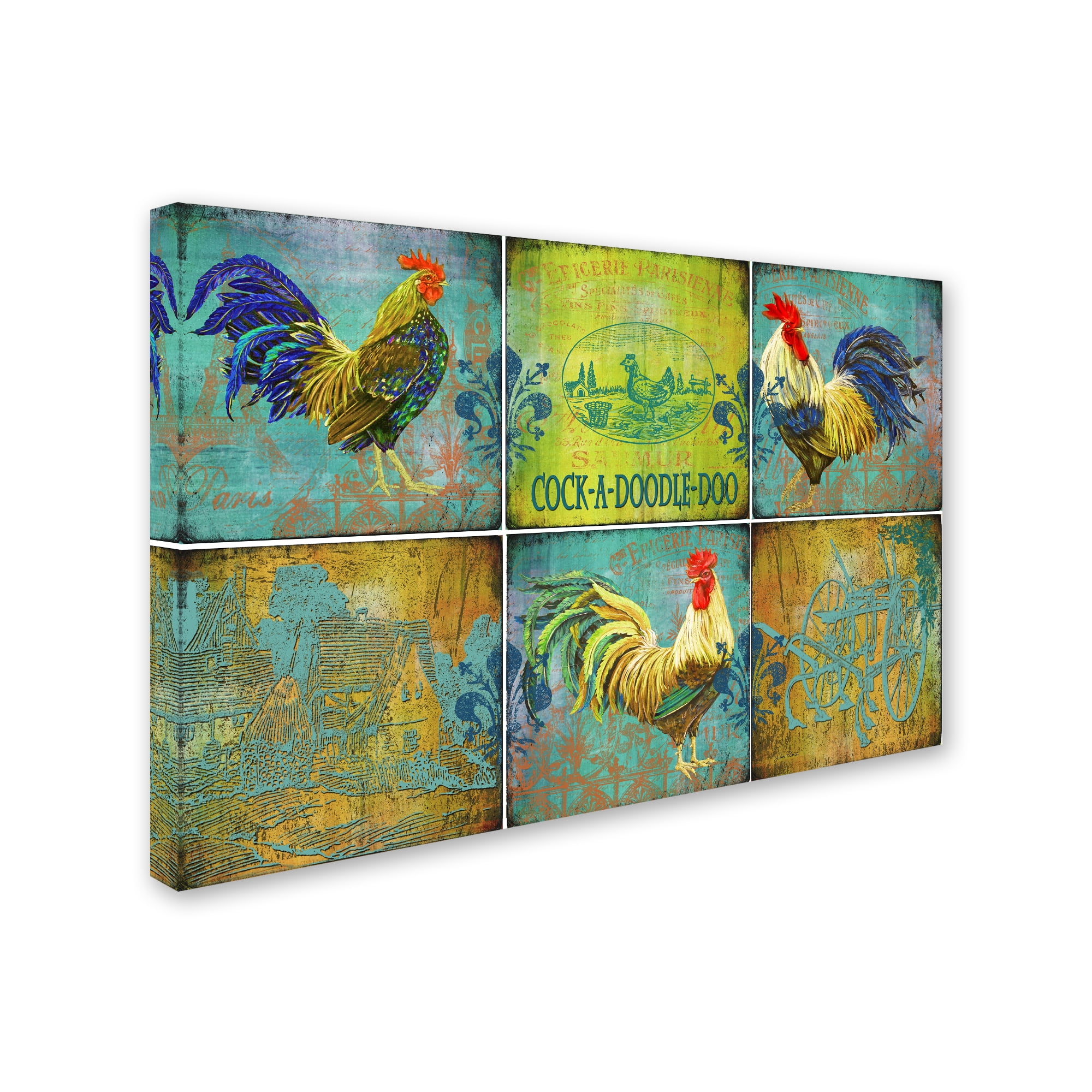 Trademark Fine Art 'Rooster Set 3' Canvas Art by Jean Plout