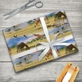 thumbnail image 5 of Giraffe Family African Animals Pattern Premium Roll Gift Wrap Wrapping Paper, 5 of 7
