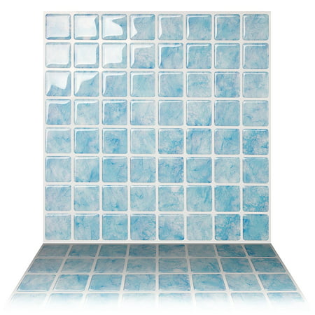 Tic Tac Tiles - Premium Anti Mold Peel and Stick Wall Tile Backsplash in Vetro (Best Bathroom Tile Adhesive)