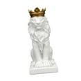 thumbnail image 5 of jicheng Lion with Crown Figurine Tabletop Ornament 5.7inch Tall for Hotels Versatile White, 5 of 9